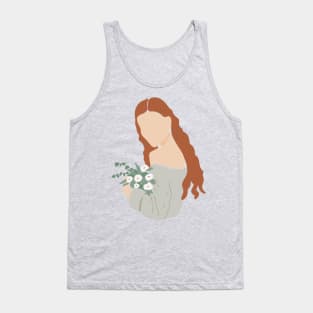 Lady Ginger Hair Flowers Tank Top